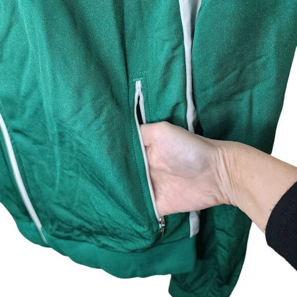 Vintage 80s Speedo Zip Up Track Jacket Womens Size M Green NEW Deadstock - Picture 4 of 7